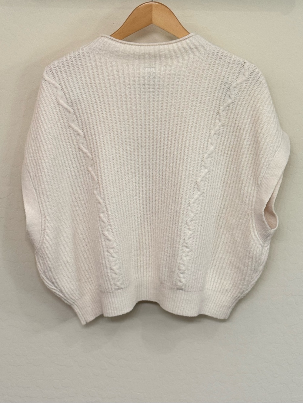 Anthropologie By Anthropologie Enza Cotton Poncho Sweater Vest Ivory White L - Picture 3 of 4
